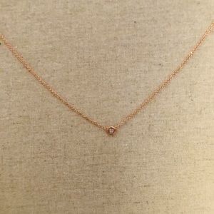 Stella & Dot rose gold wishing necklace